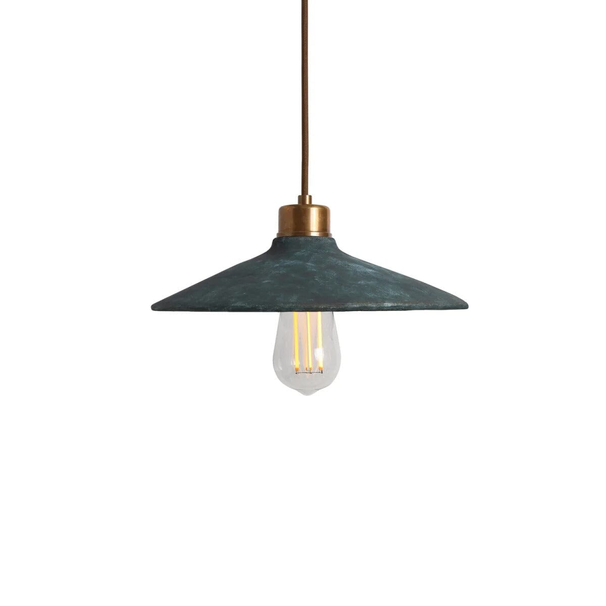 Organic Ceramic Pendant Light 28cm Blue Earth Edison Style Bulb Fixture NALANI