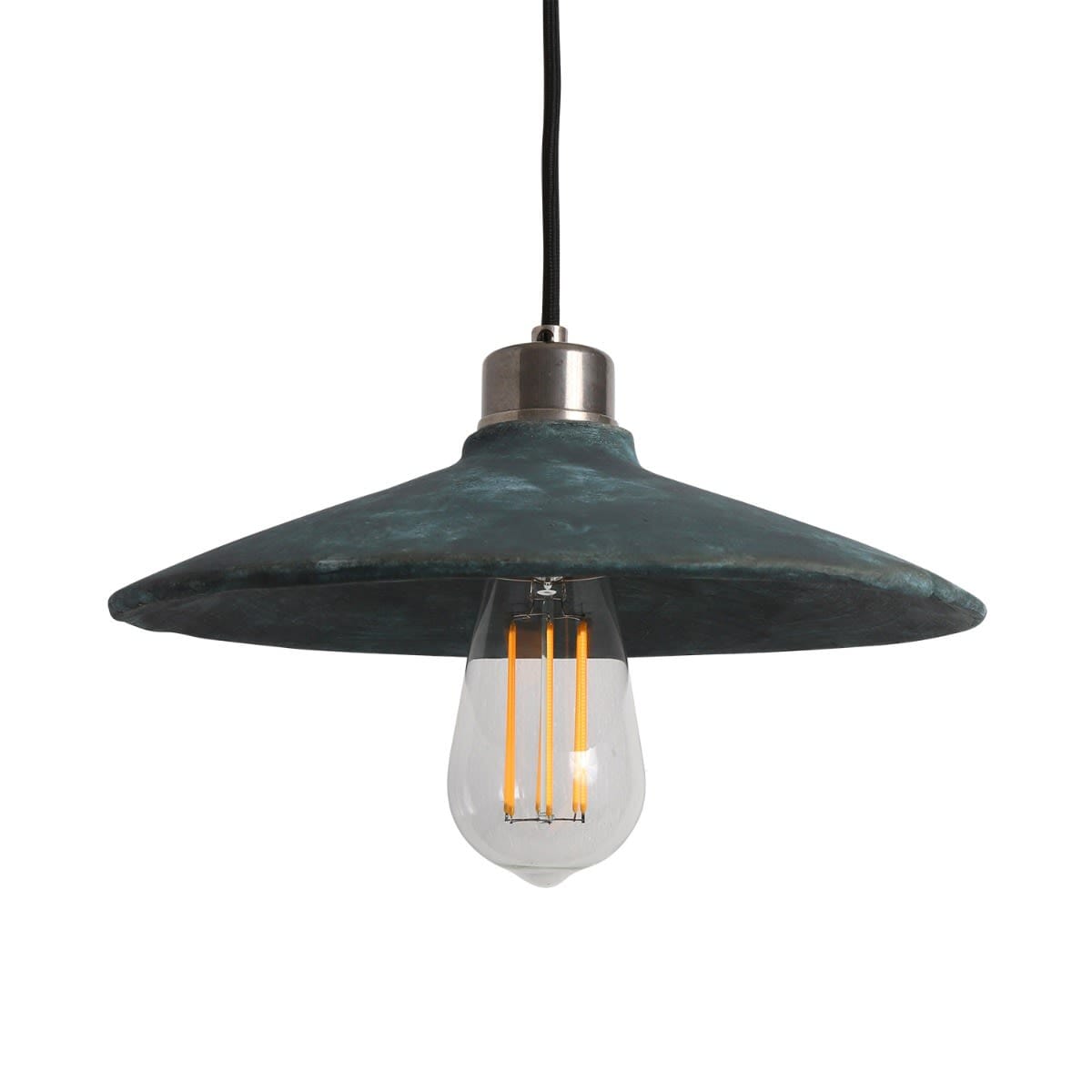 Organic Ceramic Pendant Light 28cm Blue Earth Edison Style Bulb Fixture NALANI