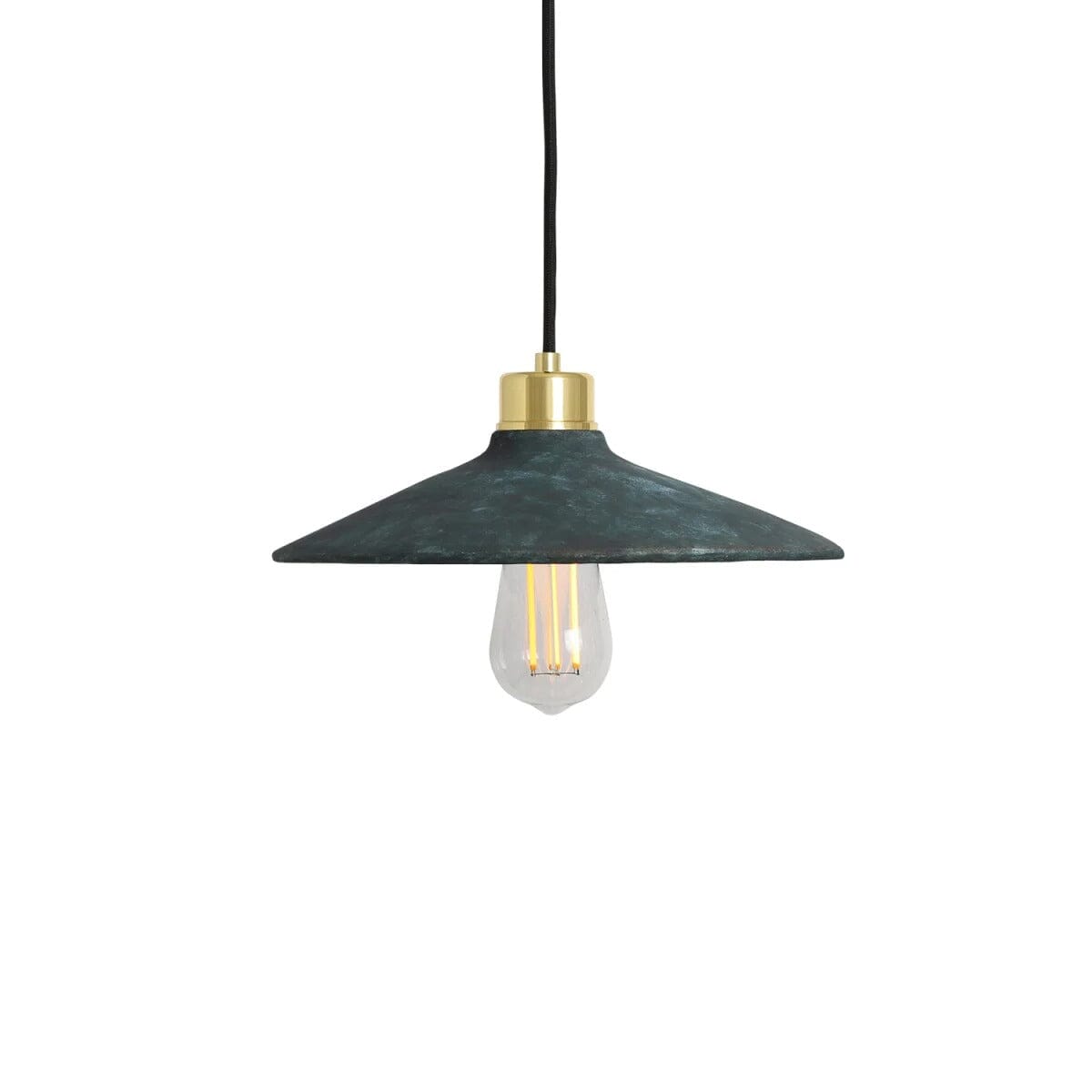 Organic Ceramic Pendant Light 28cm Blue Earth Edison Style Bulb Fixture NALANI