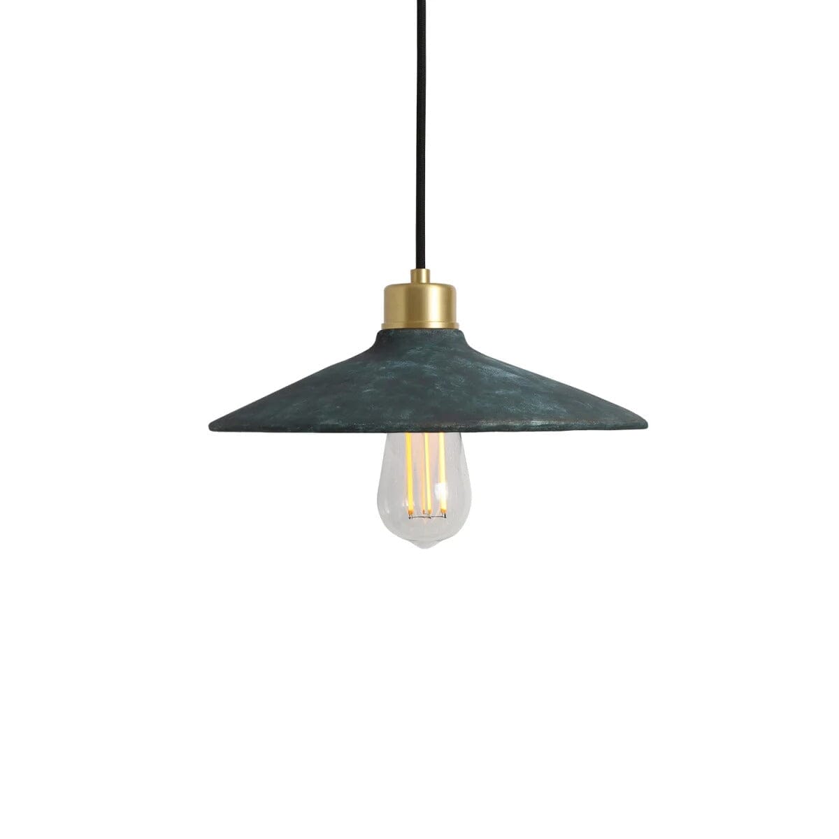Organic Ceramic Pendant Light 28cm Blue Earth Edison Style Bulb Fixture NALANI