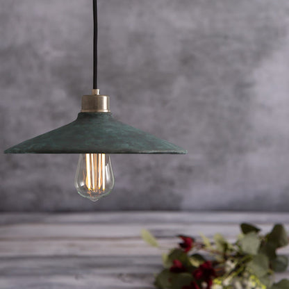 Organic Ceramic Pendant Light 28cm Blue Earth Edison Style Bulb Fixture Antique Silver NALANI