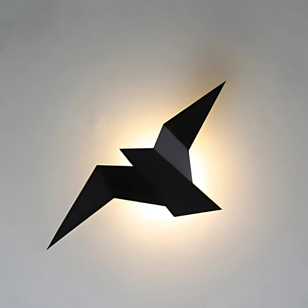 Origami Wall Lamp Unique Indoor Lighting for Living Rooms Black NALANI