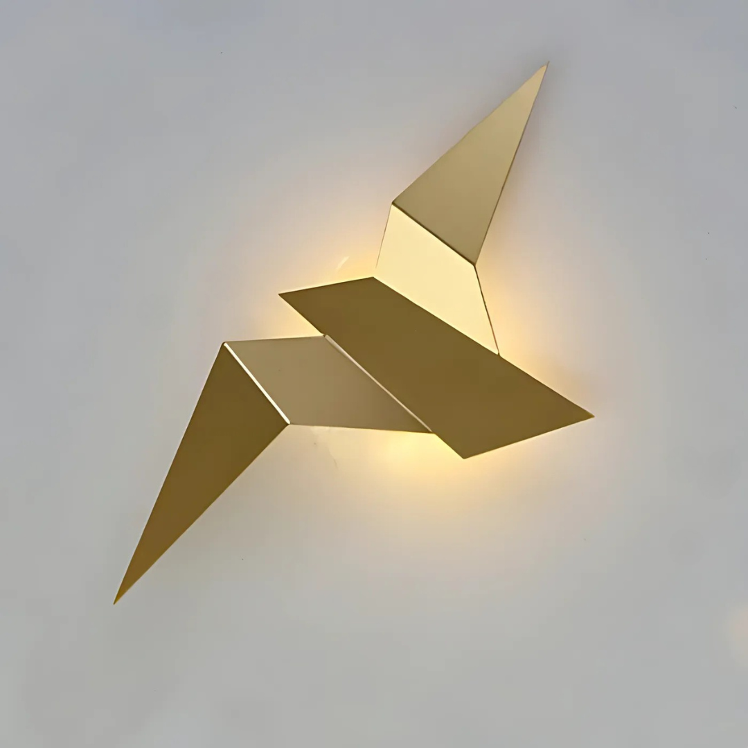 Origami Wall Lamp Unique Indoor Lighting for Living Rooms Gold NALANI
