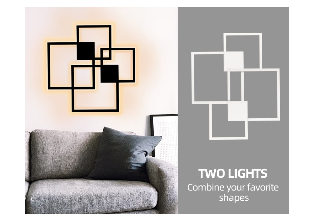 Orvani | Black-White Square Wall Decoration Lamp for Modern Home Design NALANI