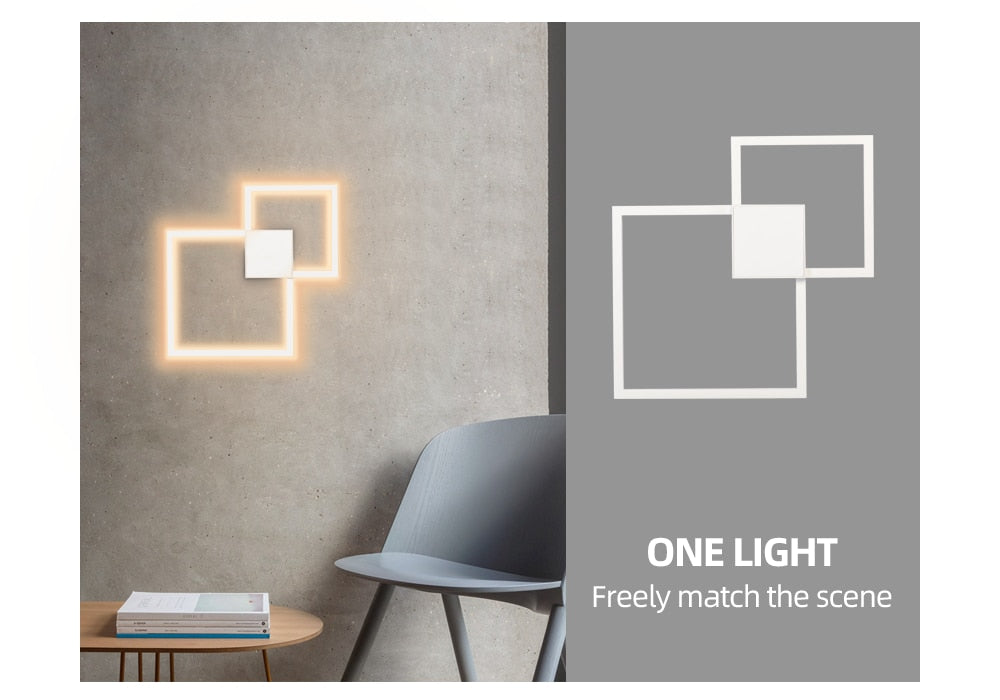 Orvani | Black-White Square Wall Decoration Lamp for Modern Home Design NALANI