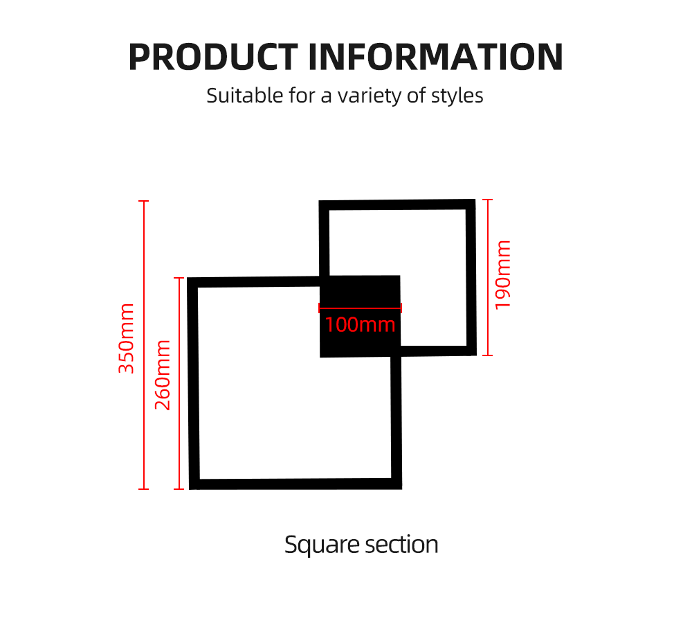 Orvani | Black-White Square Wall Decoration Lamp for Modern Home Design NALANI