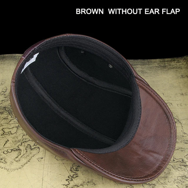 Outdoor Classic Leather Winter Hat For Men Beret Style NALANI
