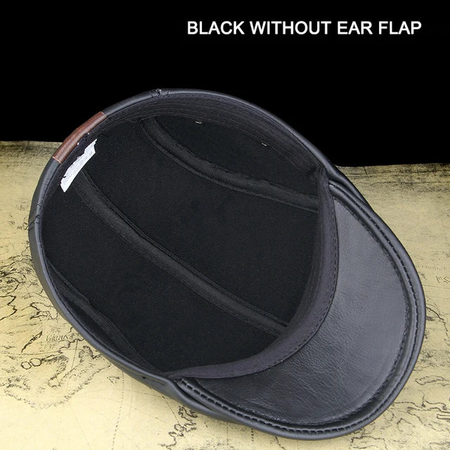 Outdoor Classic Leather Winter Hat For Men Beret Style NALANI