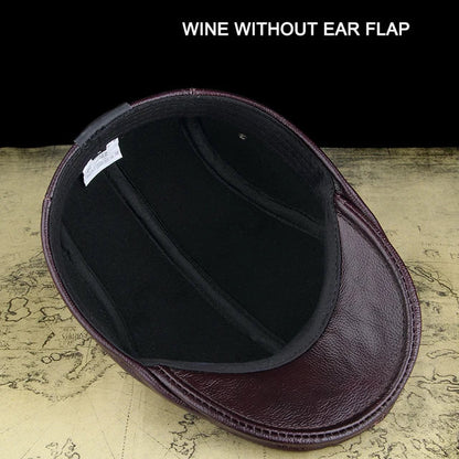 Outdoor Classic Leather Winter Hat For Men Beret Style NALANI