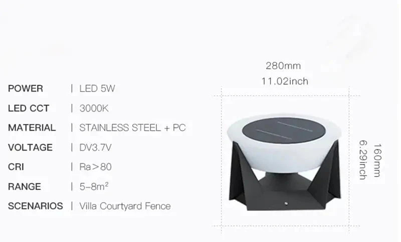 Outdoor Solar Landing Light For Garden Pathway Weatherproof