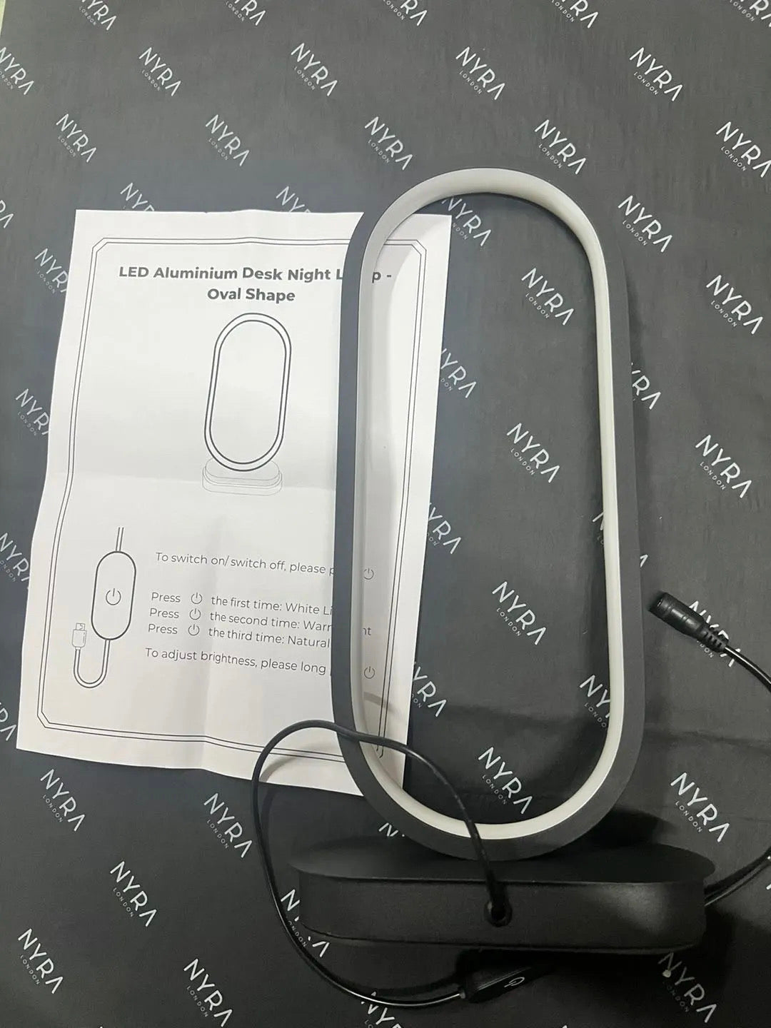 Oval Iron Lamp with White and Warm Light, Modern Look NALANI