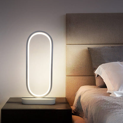 Oval Iron Lamp with White and Warm Light, Modern Look White NALANI