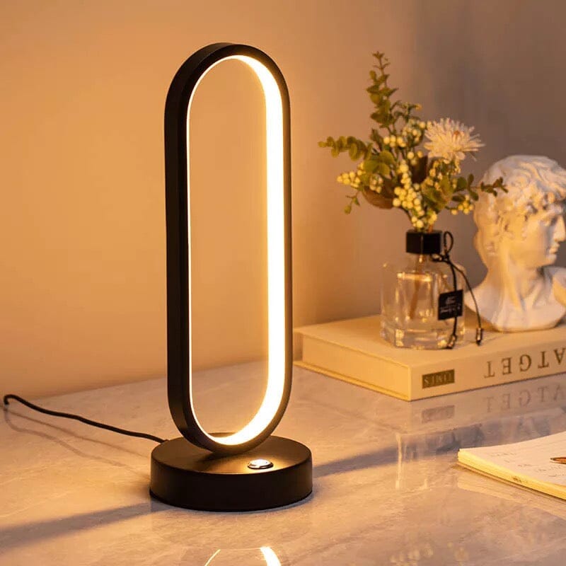 Oval Iron Lamp with White and Warm Light, Modern Look NALANI