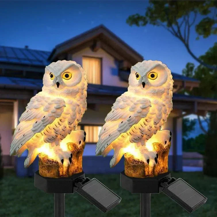 Owl Shaped Solar Garden Light With Decorative Pole Outdoor NALANI