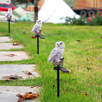 Owl Shaped Solar Garden Light With Decorative Pole Outdoor NALANI