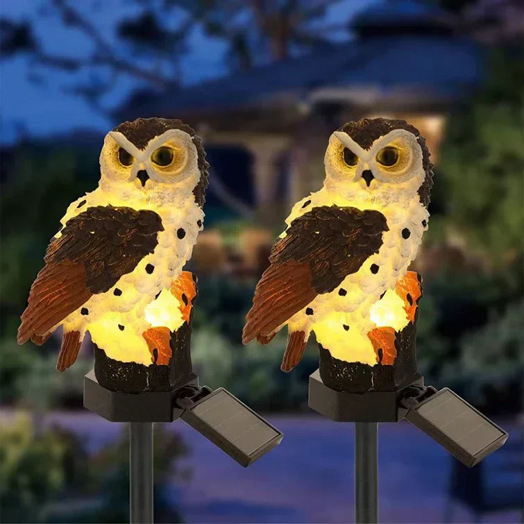 Owl Shaped Solar Garden Light With Decorative Pole Outdoor NALANI