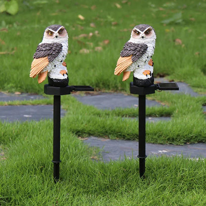 Owl Shaped Solar Garden Light With Decorative Pole Outdoor NALANI