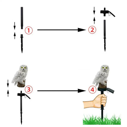Owl Shaped Solar Garden Light With Decorative Pole Outdoor NALANI