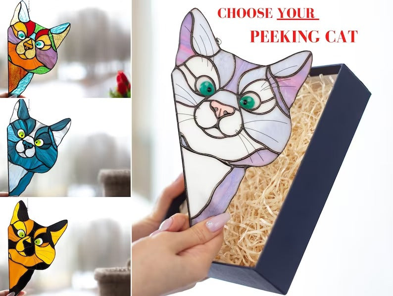 Peeking Cat Window Hanging Decor For Cozy Home Accent NALANI