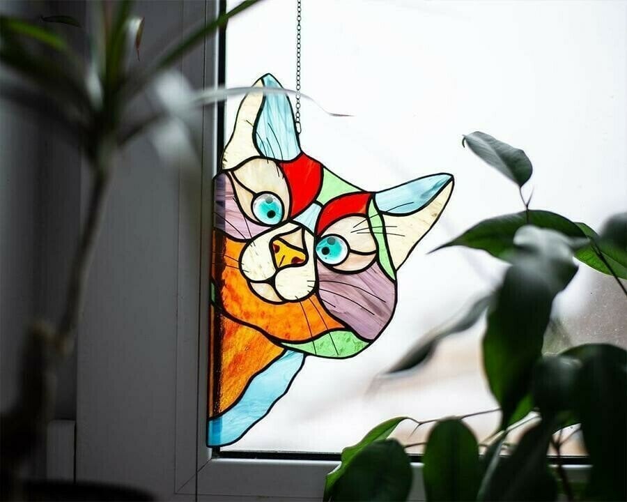 Peeking Cat Window Hanging Decor For Cozy Home Accent NALANI