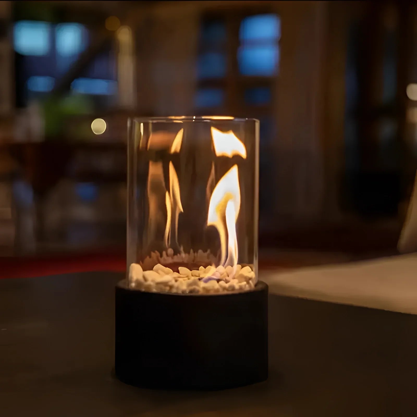 Portable Glass Ethanol Fireplace Indoor Outdoor Fire Pit NALANI