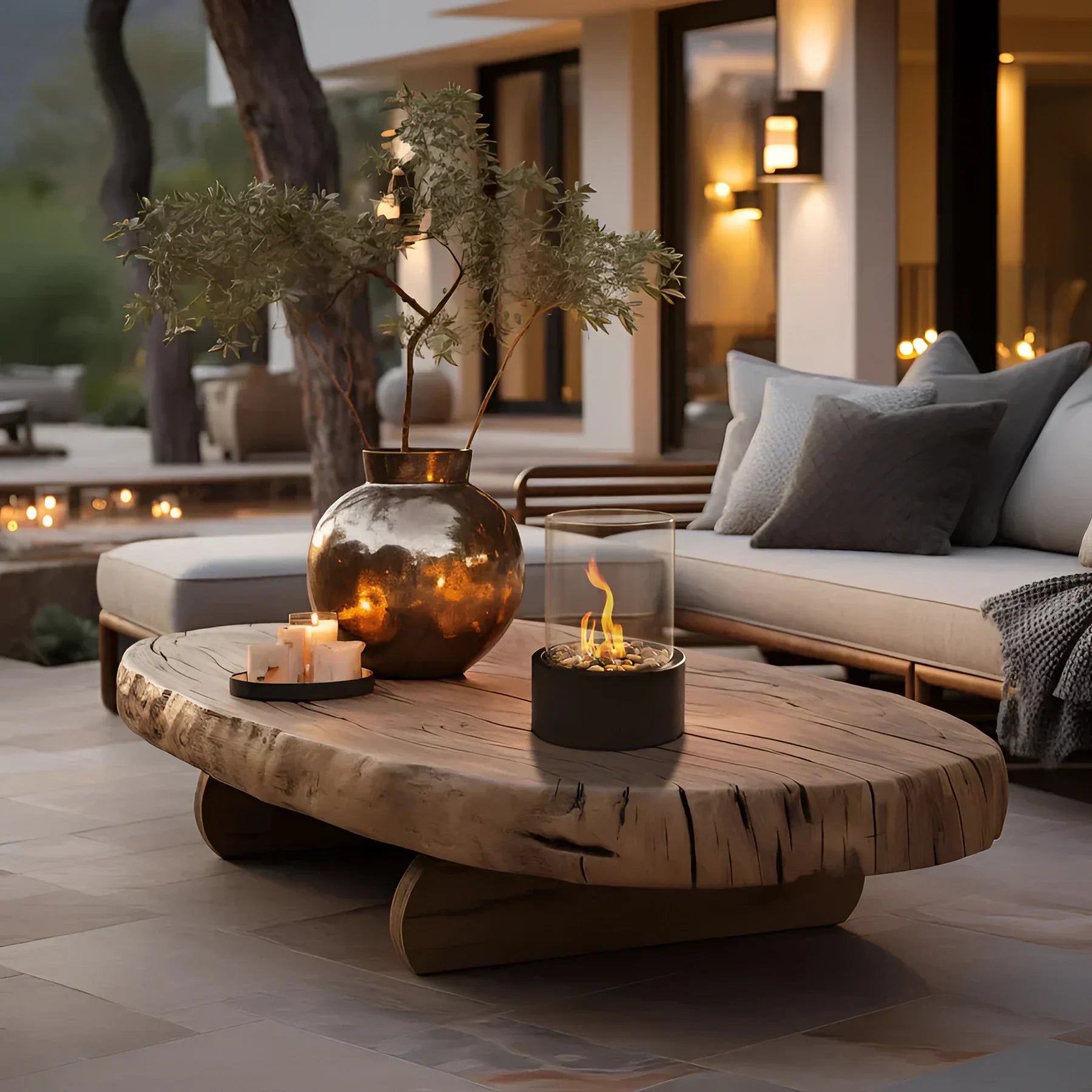 Portable Glass Ethanol Fireplace Indoor Outdoor Fire Pit NALANI