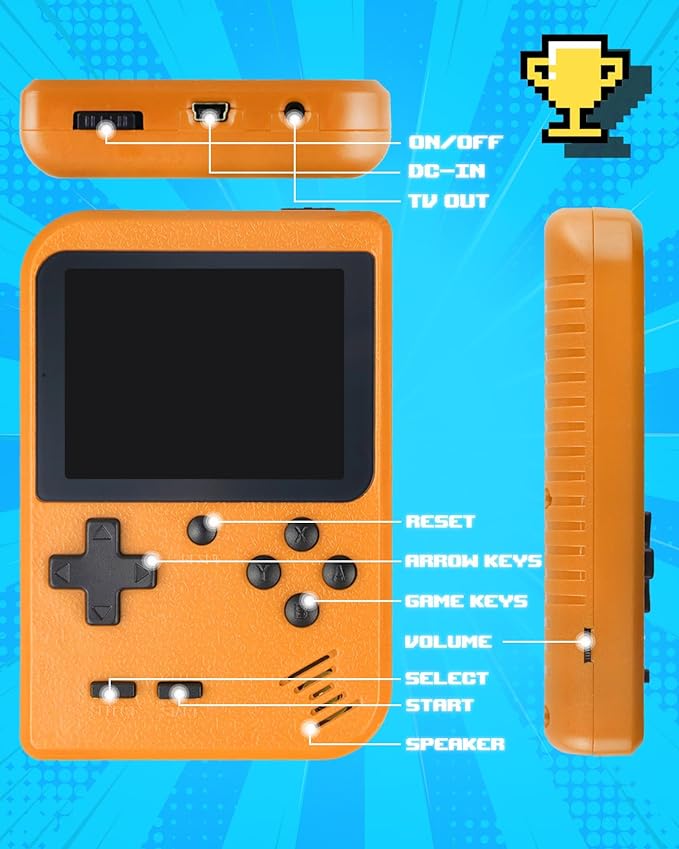 Portable Retro Game Console With 500 Classic Games NALANI