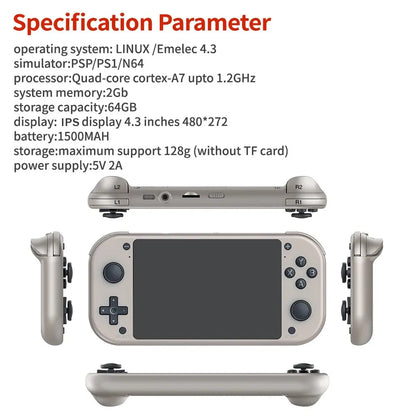Portable Retro Gaming Console Pocket With 128GB SD Card NALANI