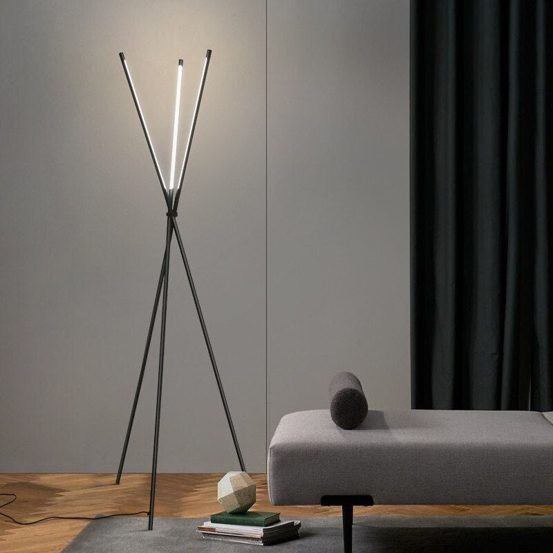 Post Modern LED Floor Lamp With Three Leaning Sticks NALANI