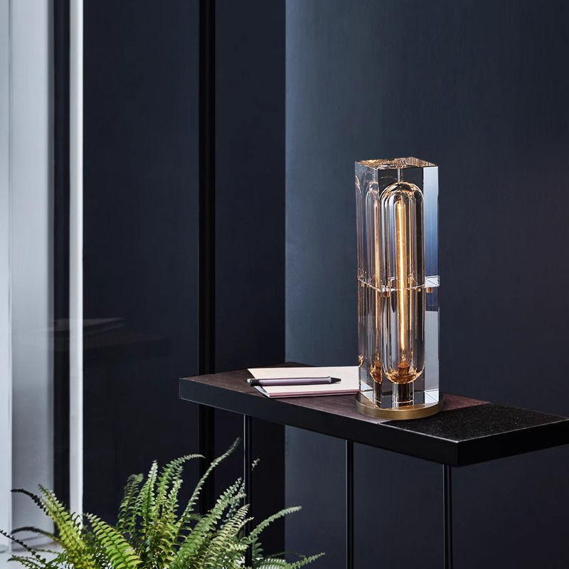 Postmodern Creative Square Crystal Table Lamp for Elegant Spaces NALANI