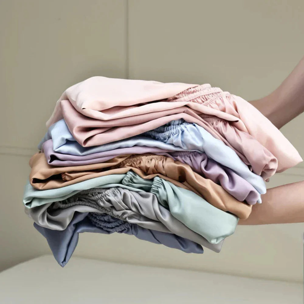 Premium Mulberry Silk Fitted Sheet Hypoallergenic Comfort NALANI