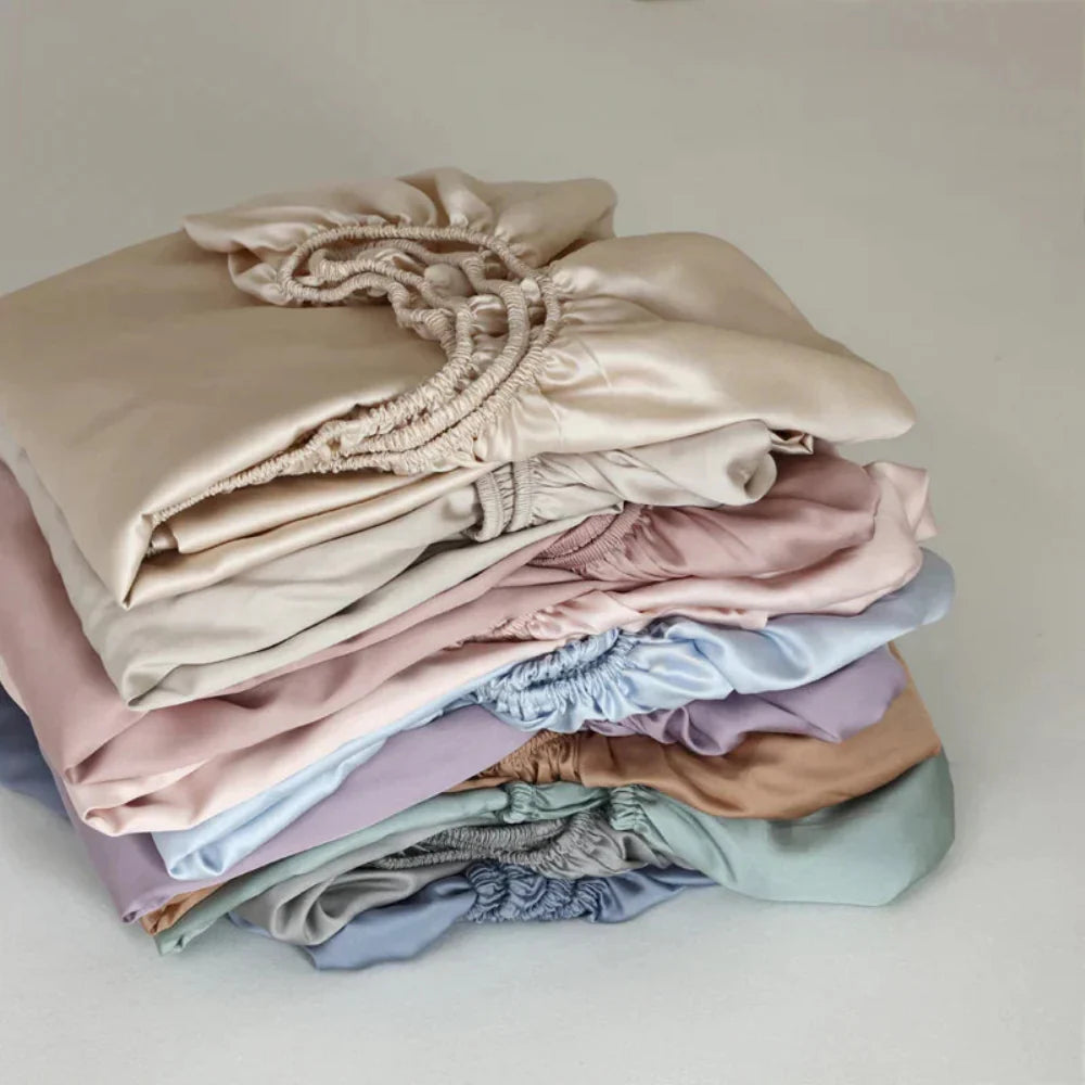 Premium Mulberry Silk Fitted Sheet Hypoallergenic Comfort NALANI