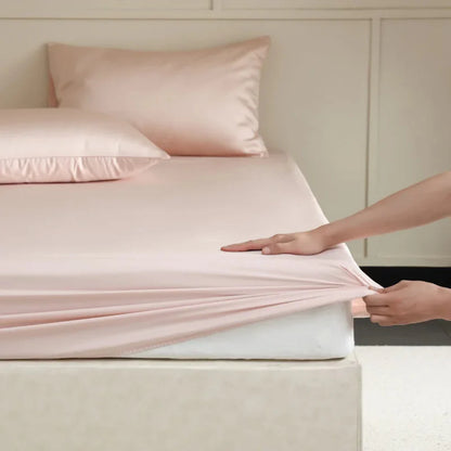 Premium Mulberry Silk Fitted Sheet Hypoallergenic Comfort Rose confession NALANI
