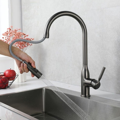 Pull Down Kitchen Faucet One Handle High Arc Dispenser NALANI