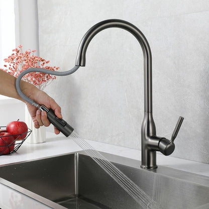 Pull Down Kitchen Faucet One Handle High Arc Dispenser NALANI