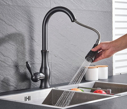 Pull Out Stainless Steel Kitchen Faucet With Flexible Spray-Elektronica/Gadgets-NaLani