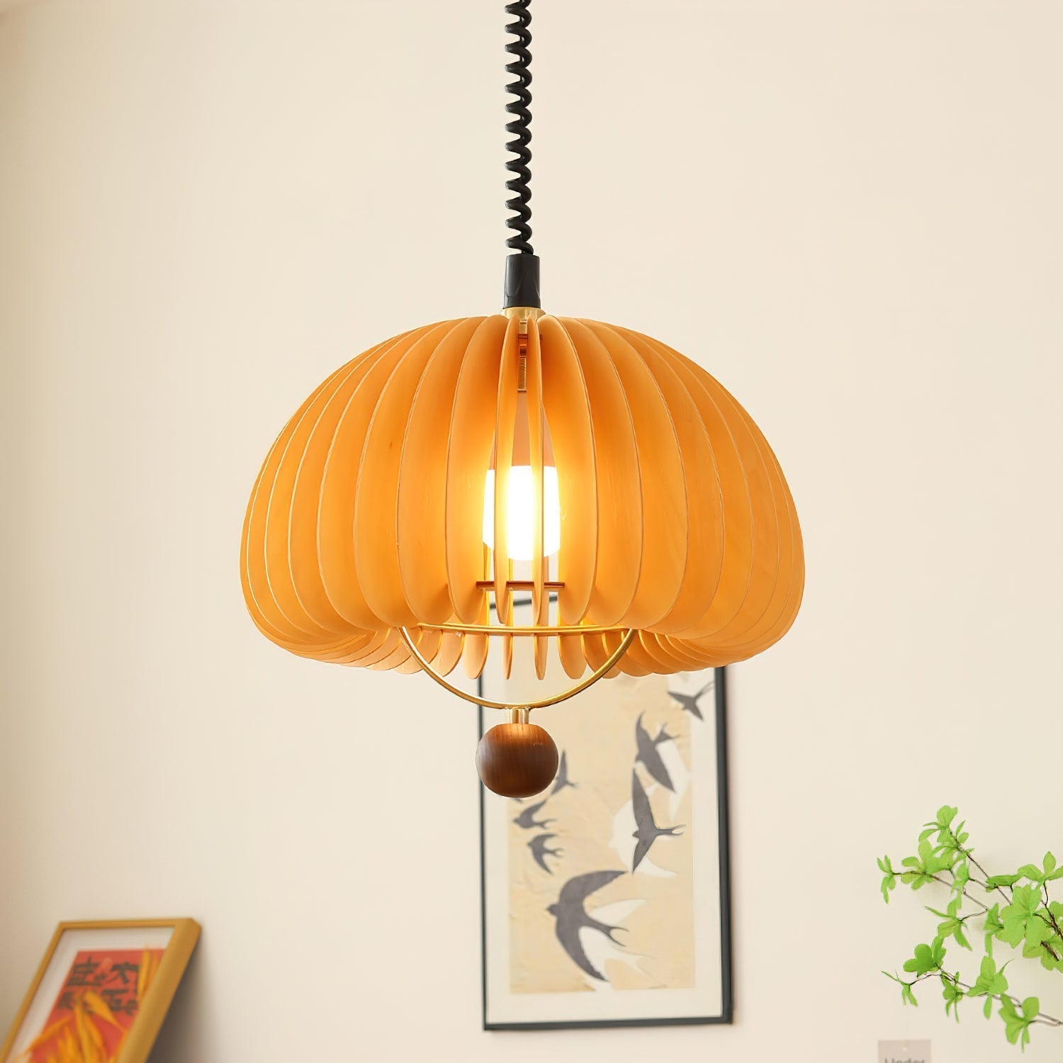 Pumpkin Adjustable Pendant Lamp For Nature Inspired Lighting NALANI