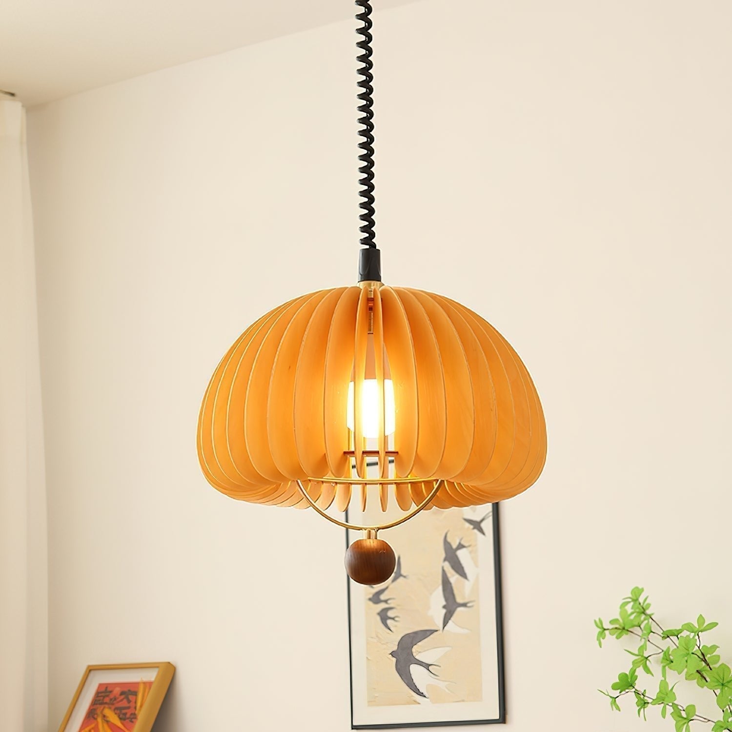 Pumpkin Adjustable Pendant Lamp For Nature Inspired Lighting NALANI