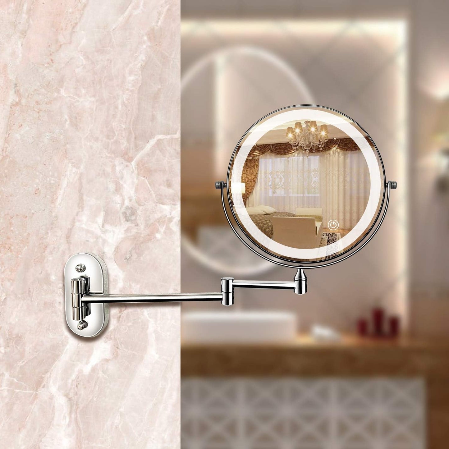 Radiant Magnifying LED Mirror with Rechargeable Lighting NaLani