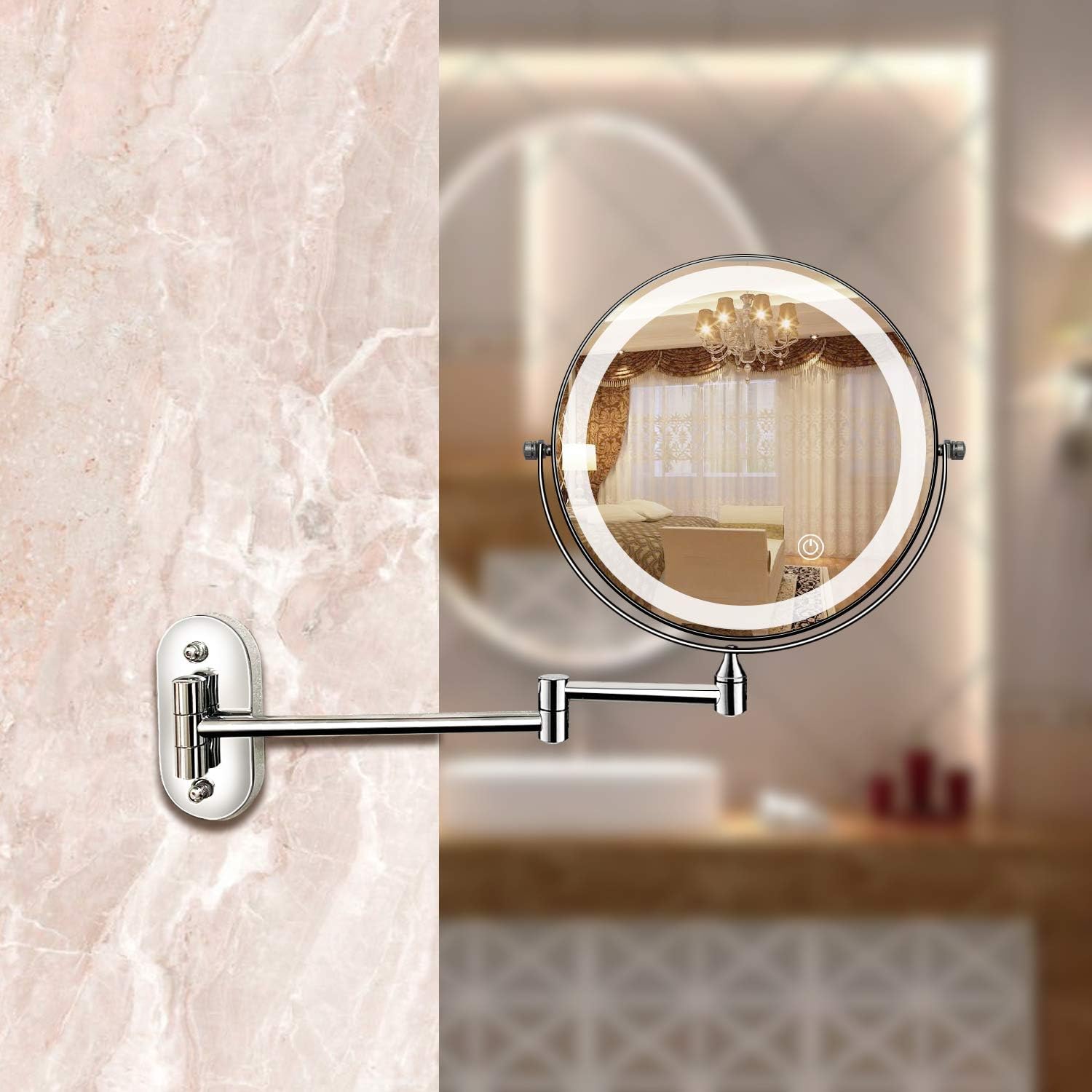 Radiant Magnifying LED Mirror with Rechargeable Lighting NaLani