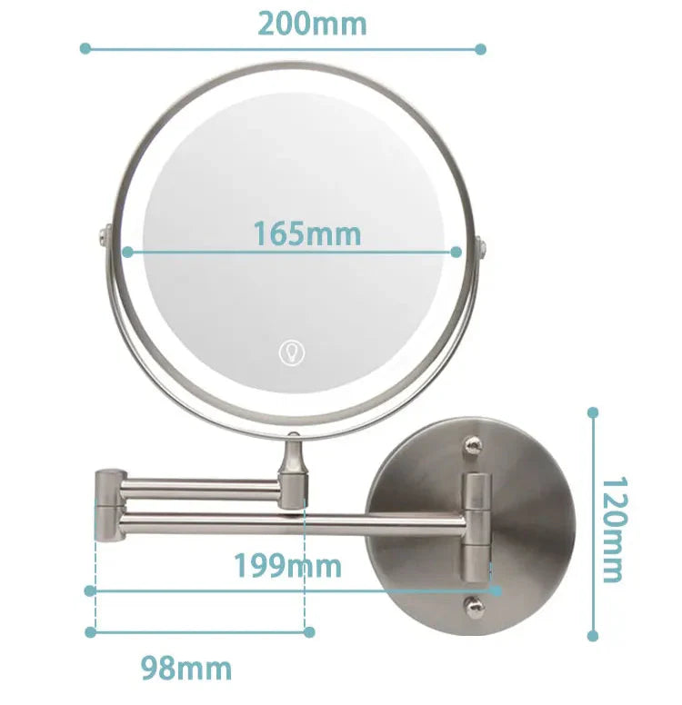 Radiant Magnifying LED Mirror with Rechargeable Lighting NaLani