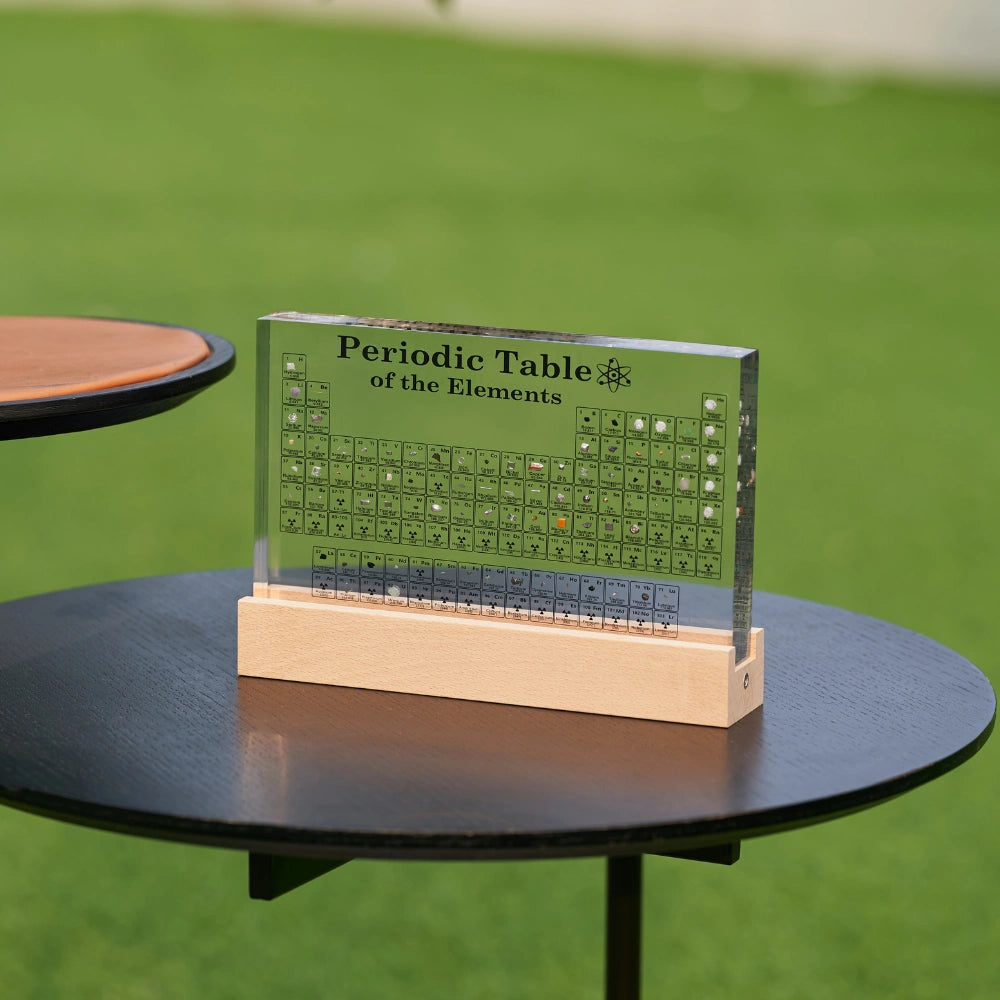 Real Elements Periodic Table Display with 83 Embedded Elements NaLani