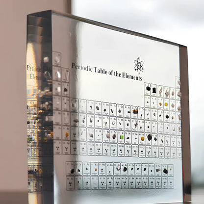 Real Elements Periodic Table Display with 83 Embedded Elements NaLani
