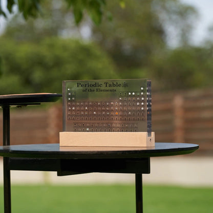 Real Elements Periodic Table Display with 83 Embedded Elements NaLani