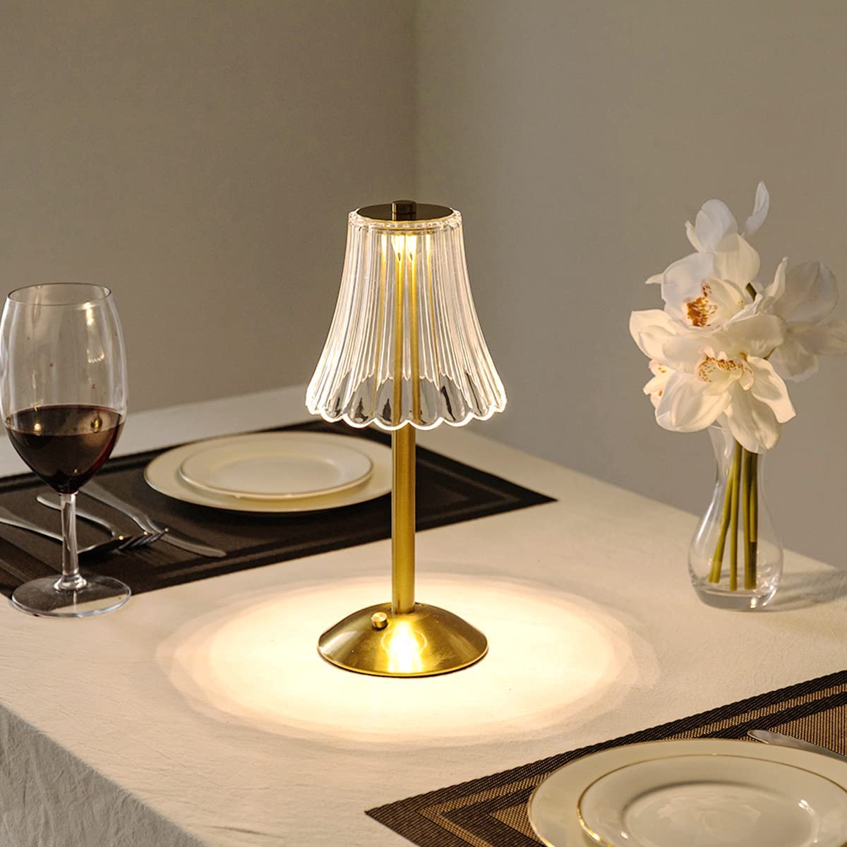 Rechargeable Crystal Table Lamp With Touch Dimming NALANI