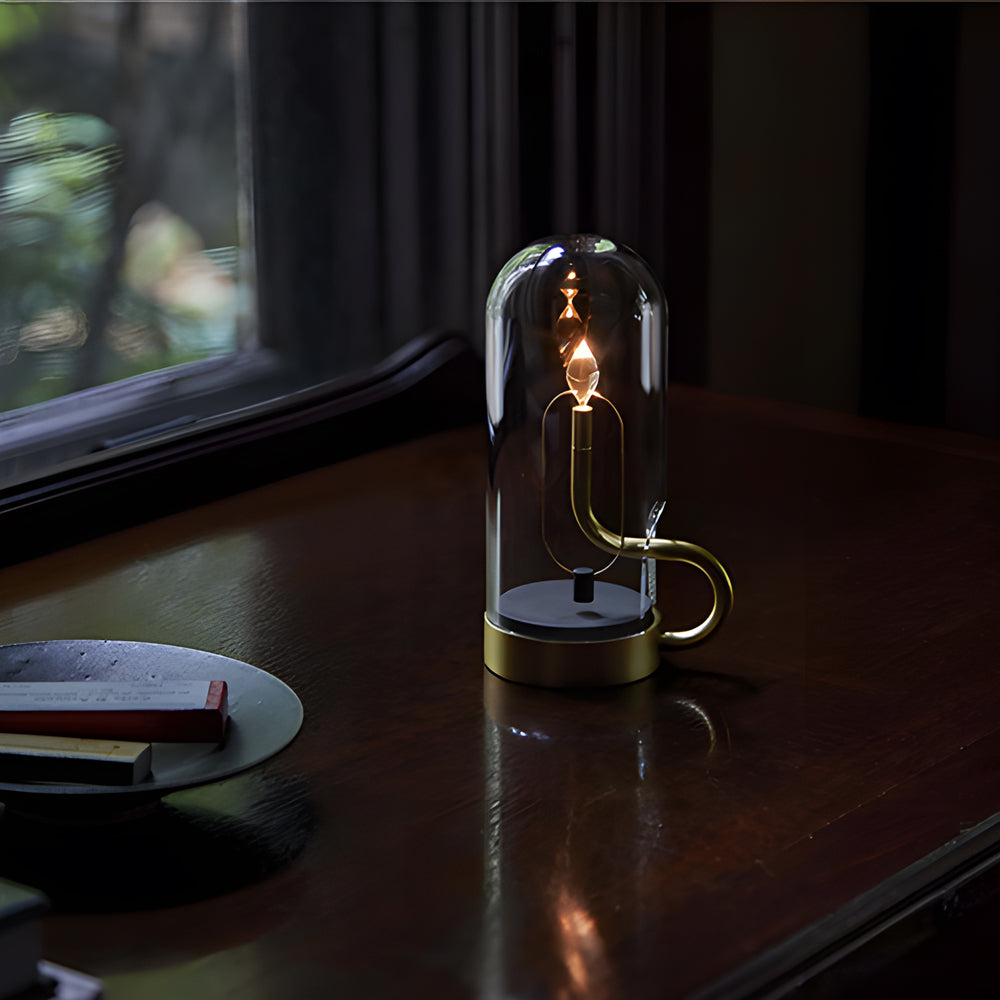 Rechargeable LED Table Lamp Wireless Modern Desk Light Black NALANI