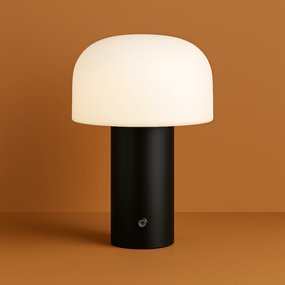 Rechargeable Mushroom LED Table Lamp With Ambient Glow Black NALANI