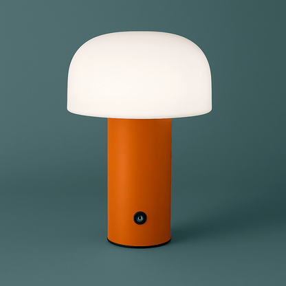 Rechargeable Mushroom LED Table Lamp With Ambient Glow Orange NALANI