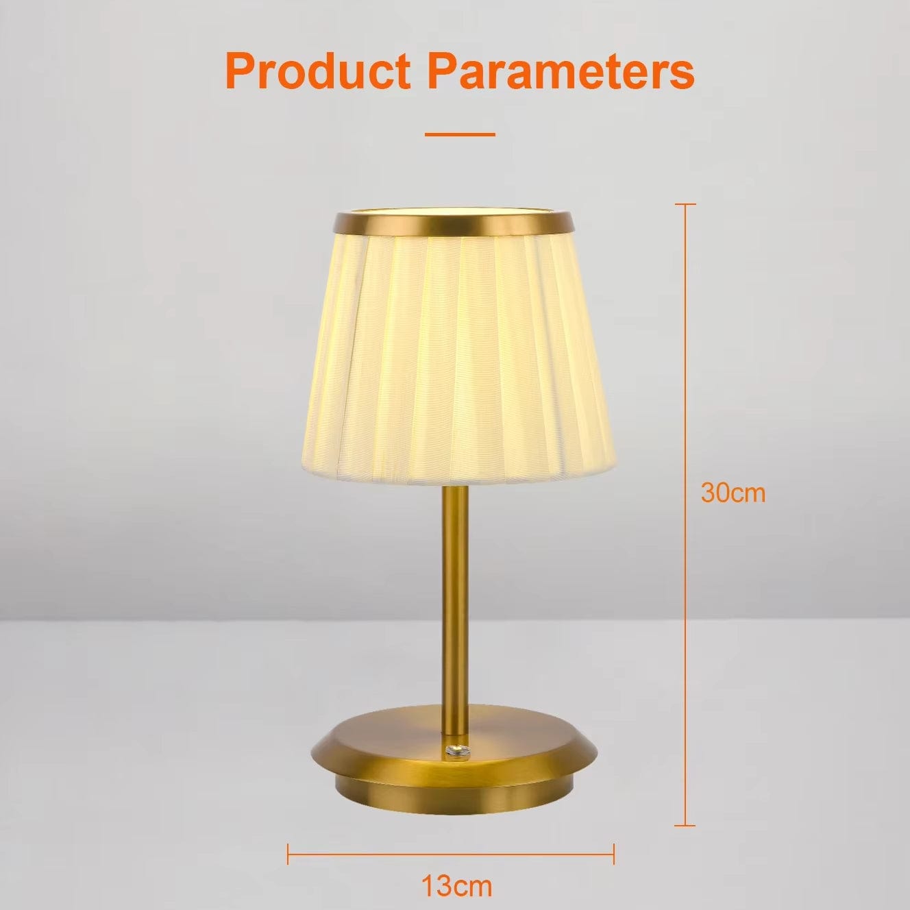 Rechargeable Pleated Shade Table Lamp With Ambient Lighting NALANI