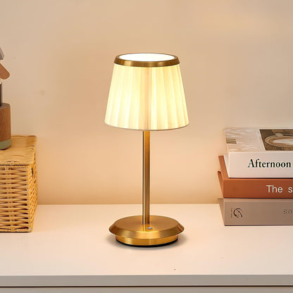 Rechargeable Pleated Shade Table Lamp With Ambient Lighting NALANI